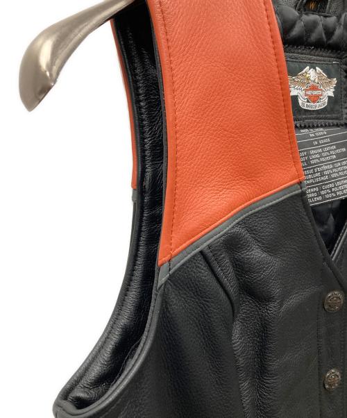 HARLEY-DAVIDSON（ハーレーダビッドソン）HARLEY-DAVIDSON (ハーレーダビッドソン) ベスト ブラック×オレンジ サイズ:Mの古着・服飾アイテム