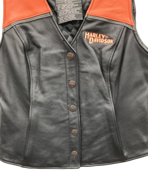 HARLEY-DAVIDSON（ハーレーダビッドソン）HARLEY-DAVIDSON (ハーレーダビッドソン) ベスト ブラック×オレンジ サイズ:Mの古着・服飾アイテム
