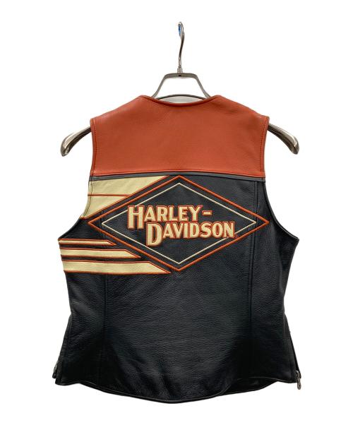 HARLEY-DAVIDSON（ハーレーダビッドソン）HARLEY-DAVIDSON (ハーレーダビッドソン) ベスト ブラック×オレンジ サイズ:Mの古着・服飾アイテム