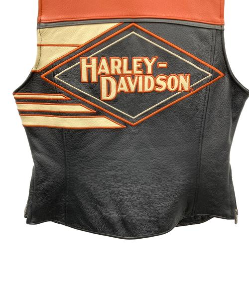 HARLEY-DAVIDSON（ハーレーダビッドソン）HARLEY-DAVIDSON (ハーレーダビッドソン) ベスト ブラック×オレンジ サイズ:Mの古着・服飾アイテム