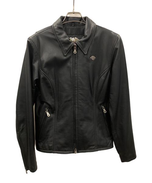 HARLEY-DAVIDSON（ハーレーダビッドソン）HARLEY-DAVIDSON (ハーレーダビッドソン) シングルライダースジャケット ブラック サイズ:Sの古着・服飾アイテム