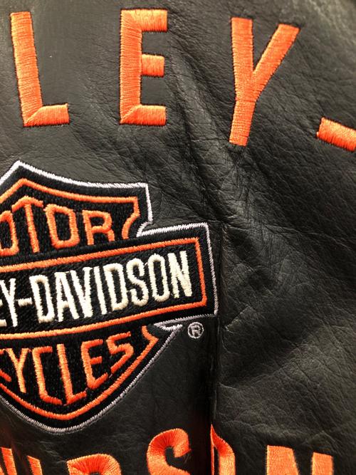 HARLEY-DAVIDSON（ハーレーダビッドソン）HARLEY-DAVIDSON (ハーレーダビッドソン) シングルライダースジャケット ブラック サイズ:Sの古着・服飾アイテム