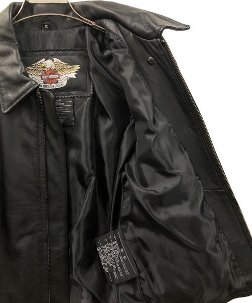 HARLEY-DAVIDSON（ハーレーダビッドソン）HARLEY-DAVIDSON (ハーレーダビッドソン) シングルライダースジャケット ブラック サイズ:Sの古着・服飾アイテム