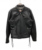 HARLEY-DAVIDSONハーレーダビッドソン）の古着「シングルライダースジャケット」｜ブラック