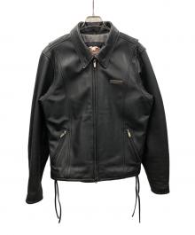 HARLEY-DAVIDSON（ハーレーダビッドソン）の古着「シングルライダースジャケット」｜ブラック