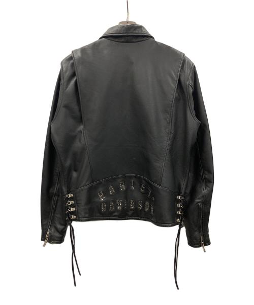 HARLEY-DAVIDSON（ハーレーダビッドソン）HARLEY-DAVIDSON (ハーレーダビッドソン) シングルライダースジャケット ブラック サイズ:Mの古着・服飾アイテム