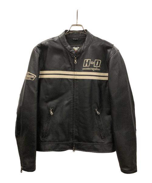 HARLEY-DAVIDSON（ハーレーダビッドソン）HARLEY-DAVIDSON (ハーレーダビッドソン) ライダースジャケット ブラック サイズ:Mの古着・服飾アイテム