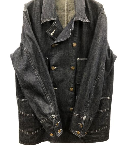 HED LIGHT（ヘッドライト）HED LIGHT デニムジャケット 9.5oz. SPECIAL WEAVE DENIM DOUBLE BREASTED COAT （ヘッドライト 9.5オンス スペシャル ウィーブ デニム ダブル ブレスト コート） サイズ:40の古着・服飾アイテム