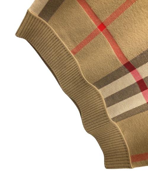 BURBERRY（バーバリー）BURBERRY (バーバリー) クルーネックニット CHECK TECHNICAL WOOL JACQUARD SWEATER （チェック テクニカル ウール ジャカード セーター） ベージュ サイズ:Sの古着・服飾アイテム