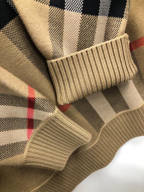 BURBERRY（バーバリー）BURBERRY (バーバリー) クルーネックニット CHECK TECHNICAL WOOL JACQUARD SWEATER （チェック テクニカル ウール ジャカード セーター） ベージュ サイズ:Sの古着・服飾アイテム