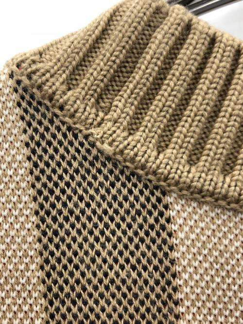 BURBERRY（バーバリー）BURBERRY (バーバリー) クルーネックニット CHECK TECHNICAL WOOL JACQUARD SWEATER （チェック テクニカル ウール ジャカード セーター） ベージュ サイズ:Sの古着・服飾アイテム
