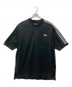 Y-3ワイスリー）の古着「3ストライプスオーバーサイズロゴTシャツ」｜ブラック