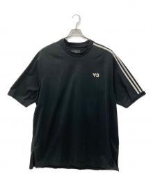 Y-3（ワイスリー）の古着「3ストライプスオーバーサイズロゴTシャツ」｜ブラック