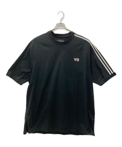 Y-3（ワイスリー）Y-3 (ワイスリー) 3ストライプスオーバーサイズロゴTシャツ ブラック サイズ:2XLの古着・服飾アイテム