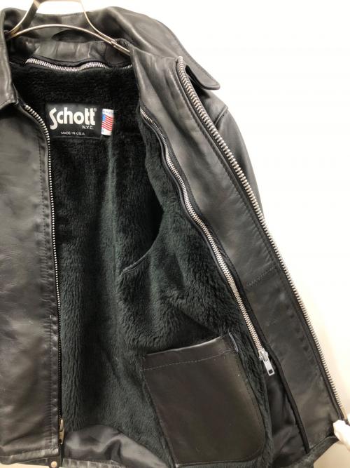 Schott（ショット）Schott (ショット) シングルライダースジャケット ブラック サイズ:36の古着・服飾アイテム