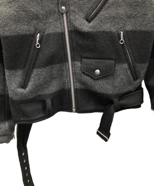 Schott（ショット）Schott (ショット) ウールライダースジャケット ブラック×グレー サイズ:Sの古着・服飾アイテム