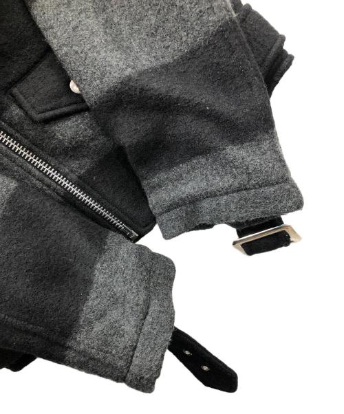 Schott（ショット）Schott (ショット) ウールライダースジャケット ブラック×グレー サイズ:Sの古着・服飾アイテム