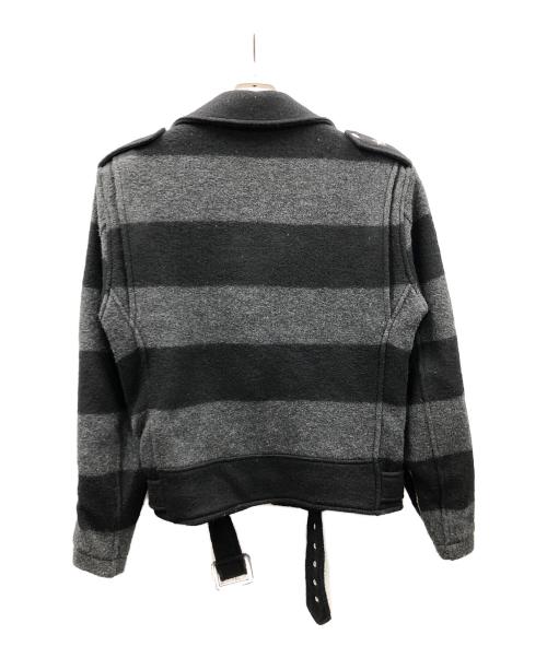 Schott（ショット）Schott (ショット) ウールライダースジャケット ブラック×グレー サイズ:Sの古着・服飾アイテム