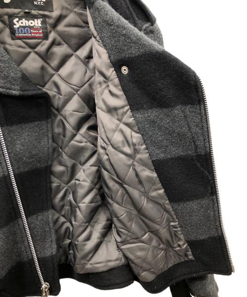 Schott（ショット）Schott (ショット) ウールライダースジャケット ブラック×グレー サイズ:Sの古着・服飾アイテム