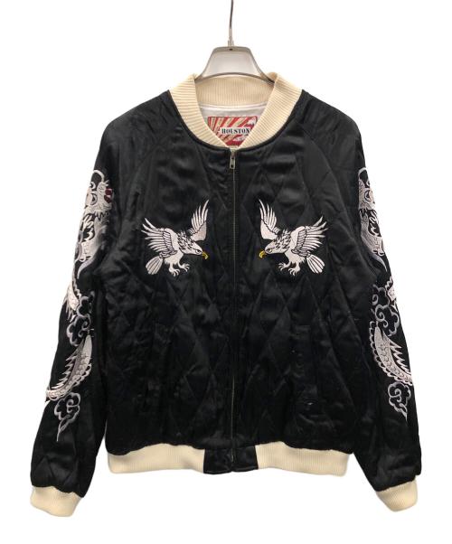 HOUSTON（ヒューストン）HOUSTON (ヒューストン) スカジャン HAWK（ハンク/鷹） ブラック サイズ:MEDIUMの古着・服飾アイテム