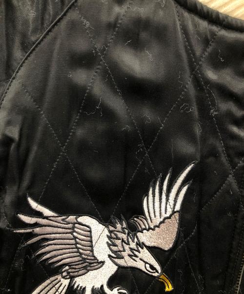 HOUSTON（ヒューストン）HOUSTON (ヒューストン) スカジャン HAWK（ハンク/鷹） ブラック サイズ:MEDIUMの古着・服飾アイテム