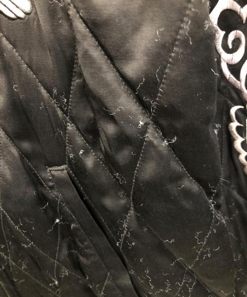 HOUSTON（ヒューストン）HOUSTON (ヒューストン) スカジャン HAWK（ハンク/鷹） ブラック サイズ:MEDIUMの古着・服飾アイテム