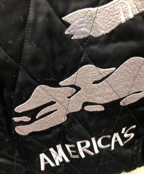 HOUSTON（ヒューストン）HOUSTON (ヒューストン) スカジャン HAWK（ハンク/鷹） ブラック サイズ:MEDIUMの古着・服飾アイテム