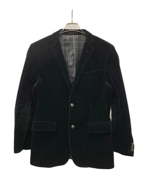 BURBERRY BLACK LABEL（バーバリーブラックレーベル）BURBERRY BLACK LABEL (バーバリーブラックレーベル) テーラードジャケット ベロア ブラック サイズ:Mの古着・服飾アイテム