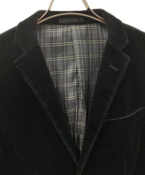 BURBERRY BLACK LABEL（バーバリーブラックレーベル）BURBERRY BLACK LABEL (バーバリーブラックレーベル) テーラードジャケット ベロア ブラック サイズ:Mの古着・服飾アイテム
