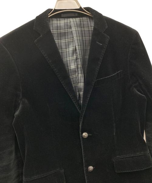 BURBERRY BLACK LABEL（バーバリーブラックレーベル）BURBERRY BLACK LABEL (バーバリーブラックレーベル) テーラードジャケット ベロア ブラック サイズ:Mの古着・服飾アイテム