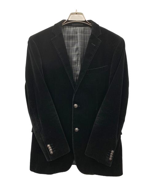 BURBERRY BLACK LABEL（バーバリーブラックレーベル）BURBERRY BLACK LABEL (バーバリーブラックレーベル) テーラードジャケット ベロア ブラック サイズ:Mの古着・服飾アイテム