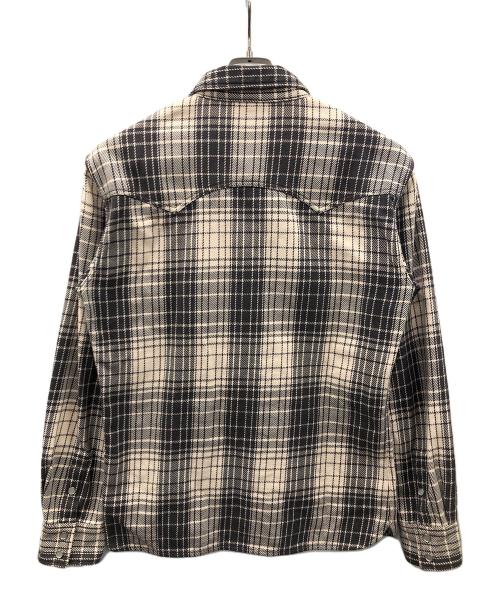 FLAT HEAD（フラット ヘッド）FLAT HEAD (フラット ヘッド) ネルシャツ ナチュラル×ブラウン サイズ:42の古着・服飾アイテム