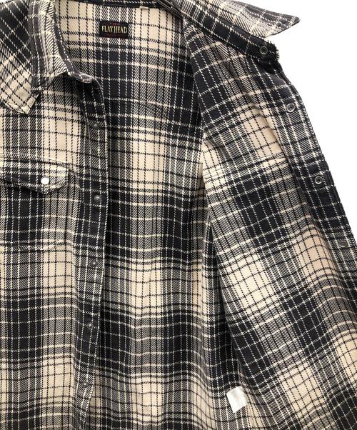 FLAT HEAD（フラット ヘッド）FLAT HEAD (フラット ヘッド) ネルシャツ ナチュラル×ブラウン サイズ:42の古着・服飾アイテム