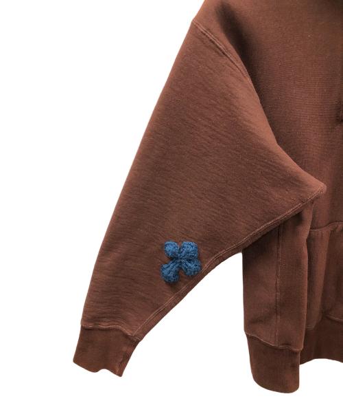 YARN（ヤーン）YARN (ヤーン) SYUMAN. (シュウマン) プルオーバーパーカー ブラウン サイズ:Largeの古着・服飾アイテム