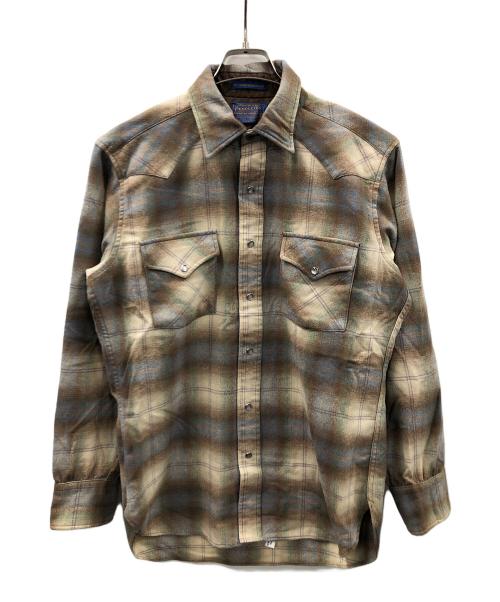 PENDLETON（ペンドルトン）PENDLETON (ペンドルトン) ウエスタンシャツ ブラウン×アイボリー サイズ:Mの古着・服飾アイテム