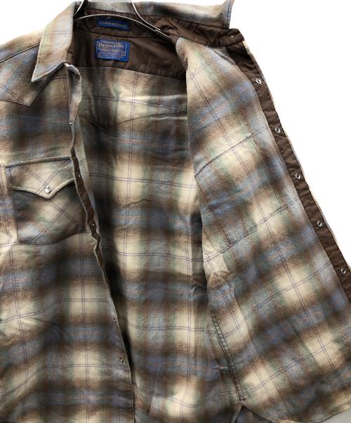 PENDLETON（ペンドルトン）PENDLETON (ペンドルトン) ウエスタンシャツ ブラウン×アイボリー サイズ:Mの古着・服飾アイテム