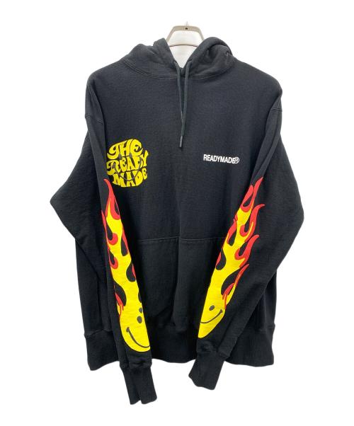 READYMADE（レディメイド）READYMADE (レディメイド) プルオーバーパーカー 	Smile Hoodie（スマイル・フーディー） ブラック サイズ:Sの古着・服飾アイテム