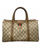 GUCCIグッチ）の古着「ボストンバッグ GG シェリーライン」｜ベージュ×ブラウン