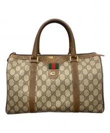 GUCCI（グッチ）の古着「ボストンバッグ GG シェリーライン」｜ベージュ×ブラウン