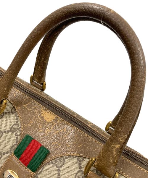 GUCCI（グッチ）GUCCI (グッチ) ボストンバッグ GG シェリーライン ベージュ×ブラウン サイズ:実寸サイズにてご確認ください。の古着・服飾アイテム