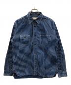 SUGAR CANEシュガーケーン）の古着「長袖シャツ ウォバッシュストライプ ワークシャツ」｜ブルー×ホワイト