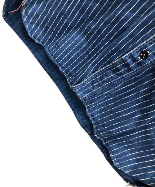 SUGAR CANE（シュガーケーン）SUGAR CANE (シュガーケーン) 長袖シャツ ウォバッシュストライプ ワークシャツ ブルー×ホワイト サイズ:LARGEの古着・服飾アイテム