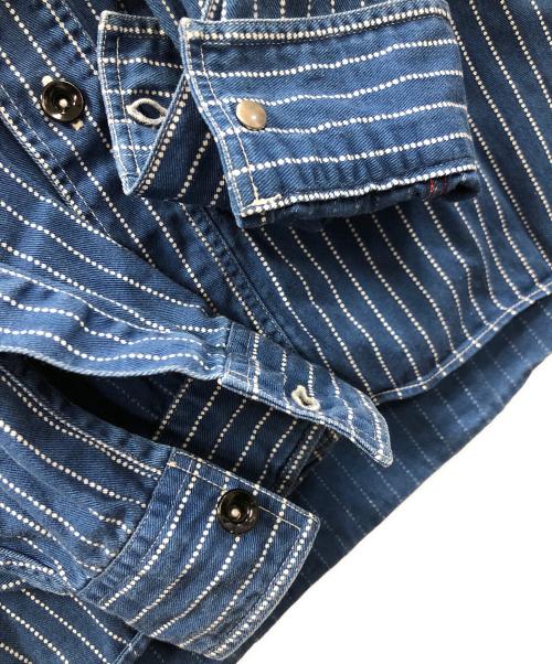 SUGAR CANE（シュガーケーン）SUGAR CANE (シュガーケーン) 長袖シャツ ウォバッシュストライプ ワークシャツ ブルー×ホワイト サイズ:LARGEの古着・服飾アイテム