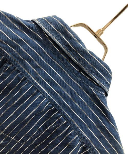 SUGAR CANE（シュガーケーン）SUGAR CANE (シュガーケーン) 長袖シャツ ウォバッシュストライプ ワークシャツ ブルー×ホワイト サイズ:LARGEの古着・服飾アイテム