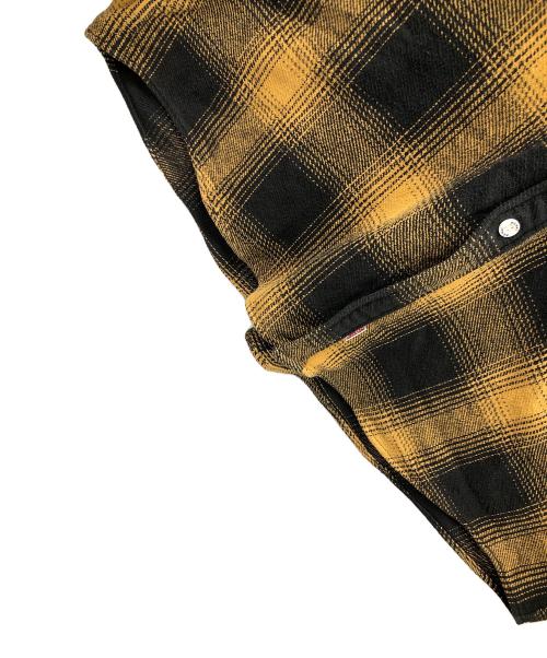 FAT（エフエーティー）FAT (エフエーティー) big mac (ビッグマック) ネルシャツ フランネルシャツ MAC SHADOW（マック シャドウ） イエロー×ブラック サイズ:FATの古着・服飾アイテム