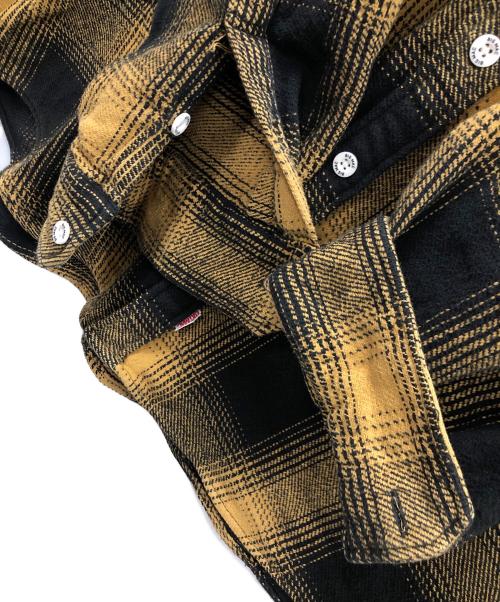 FAT（エフエーティー）FAT (エフエーティー) big mac (ビッグマック) ネルシャツ フランネルシャツ MAC SHADOW（マック シャドウ） イエロー×ブラック サイズ:FATの古着・服飾アイテム