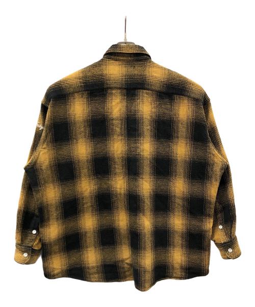FAT（エフエーティー）FAT (エフエーティー) big mac (ビッグマック) ネルシャツ フランネルシャツ MAC SHADOW（マック シャドウ） イエロー×ブラック サイズ:FATの古着・服飾アイテム