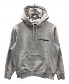 stussyステューシー）の古着「プルオーバーパーカー Positive Vibrations Applique（ポジティブ ヴァイブレーション アップリケ）」｜ライトグレー