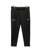 1minute 1secondワンミニットワンセカンド）の古着「イージーパンツ cardboard knit pants with cursive print（カーボード ニット パンツ ウィズ カーシブ プリント）」｜ブラック