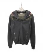 MONCLERモンクレール）の古着「ナイロンフルジップコンビニットジャケット」｜グレー×オリーブ